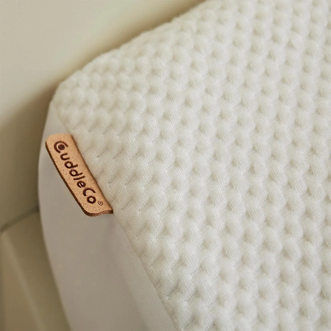 CuddleCo Waterproof Cot Mattress Protector Hypoallergenic Bamboo - White - Image 2