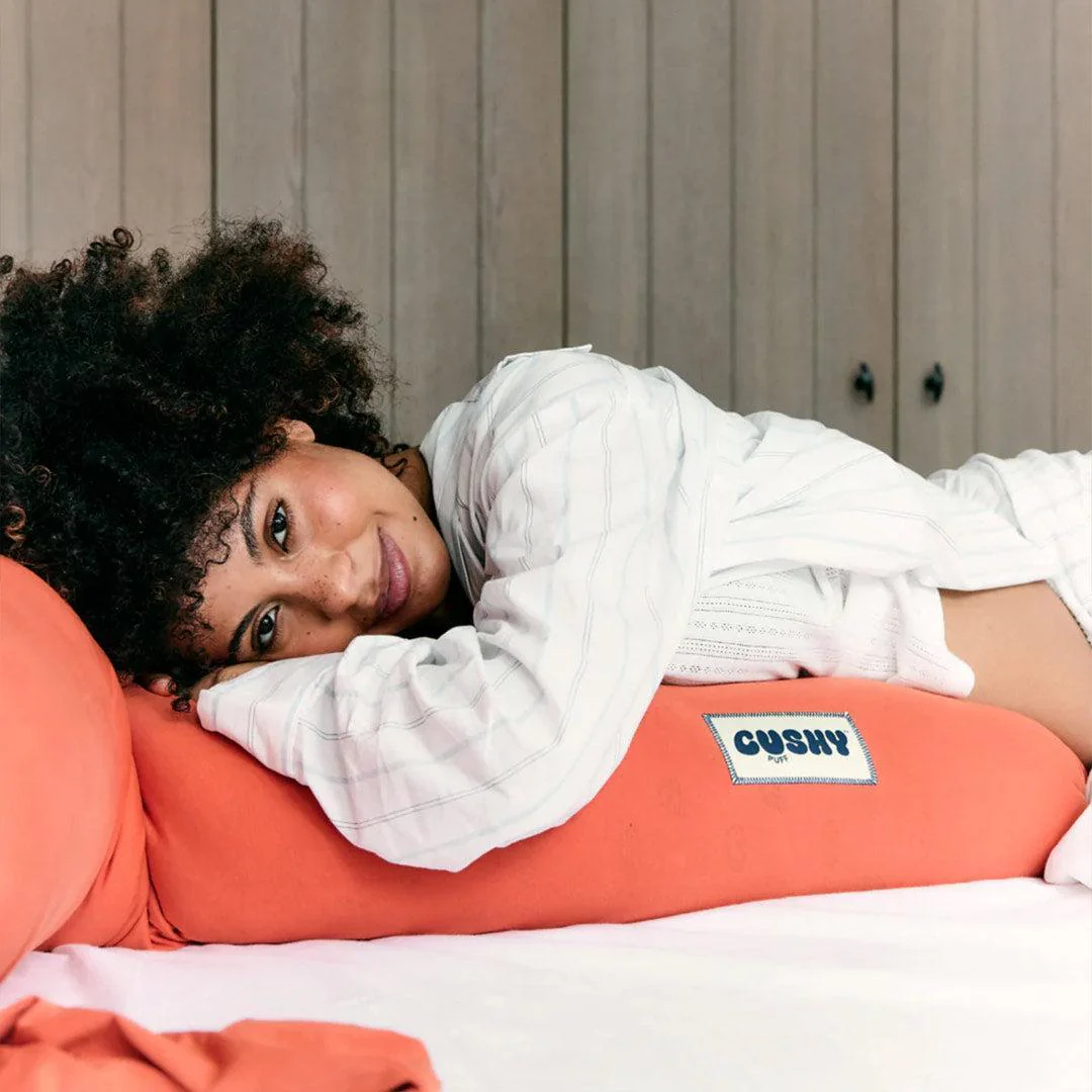 Cushy Puff Pregnancy Pillow - Terracotta Red - Image 4