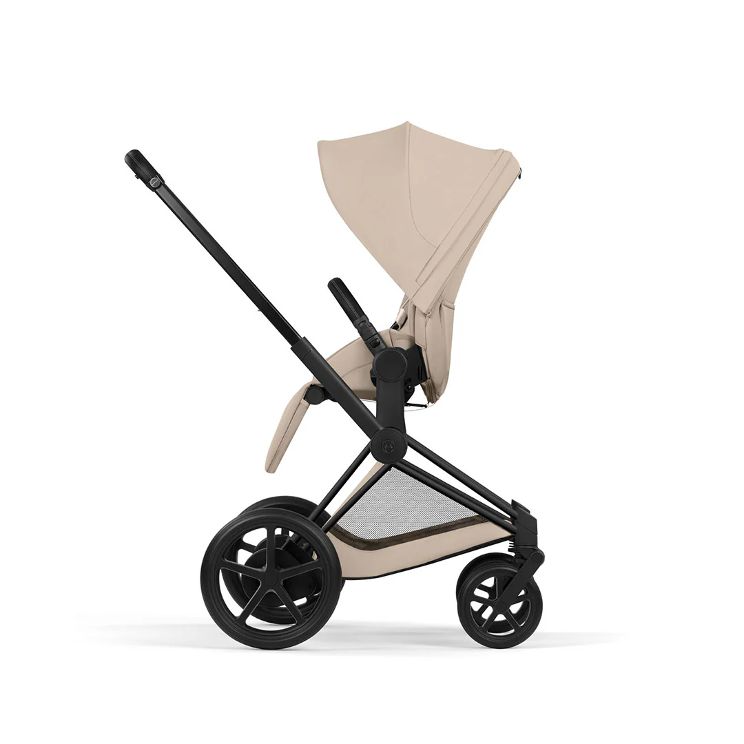 CYBEX e-Priam Comfort Pushchair & Foldable Carrycot - Cozy Beige/Black - Image 9