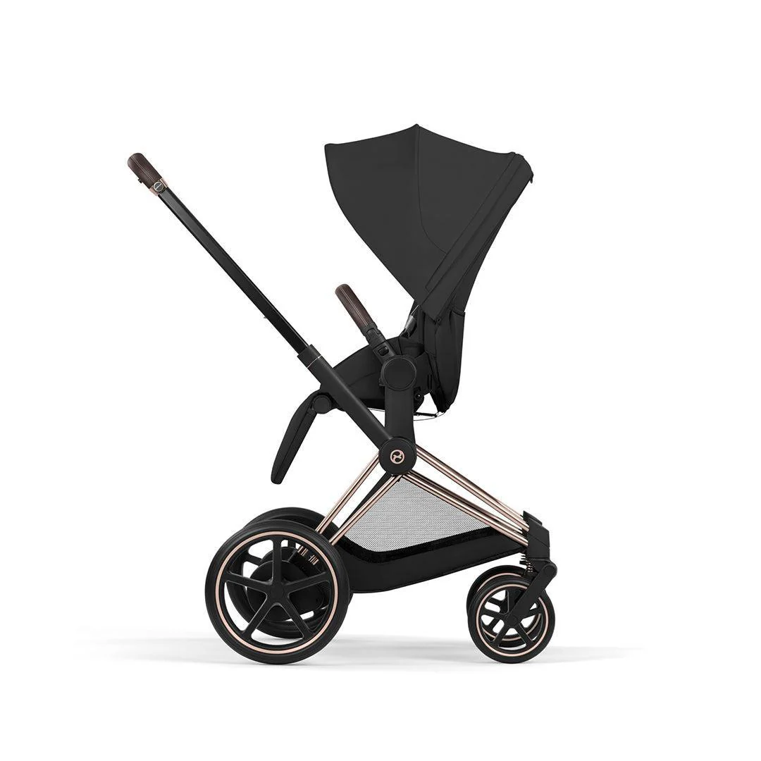 CYBEX e-Priam Comfort Pushchair & Foldable Carrycot - Sepia Black/Rose Gold - Image 11