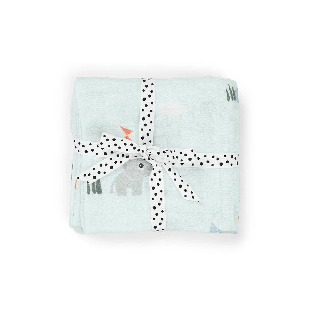 Done by Deer Burp Cloth 2 Pack - Playground Blue