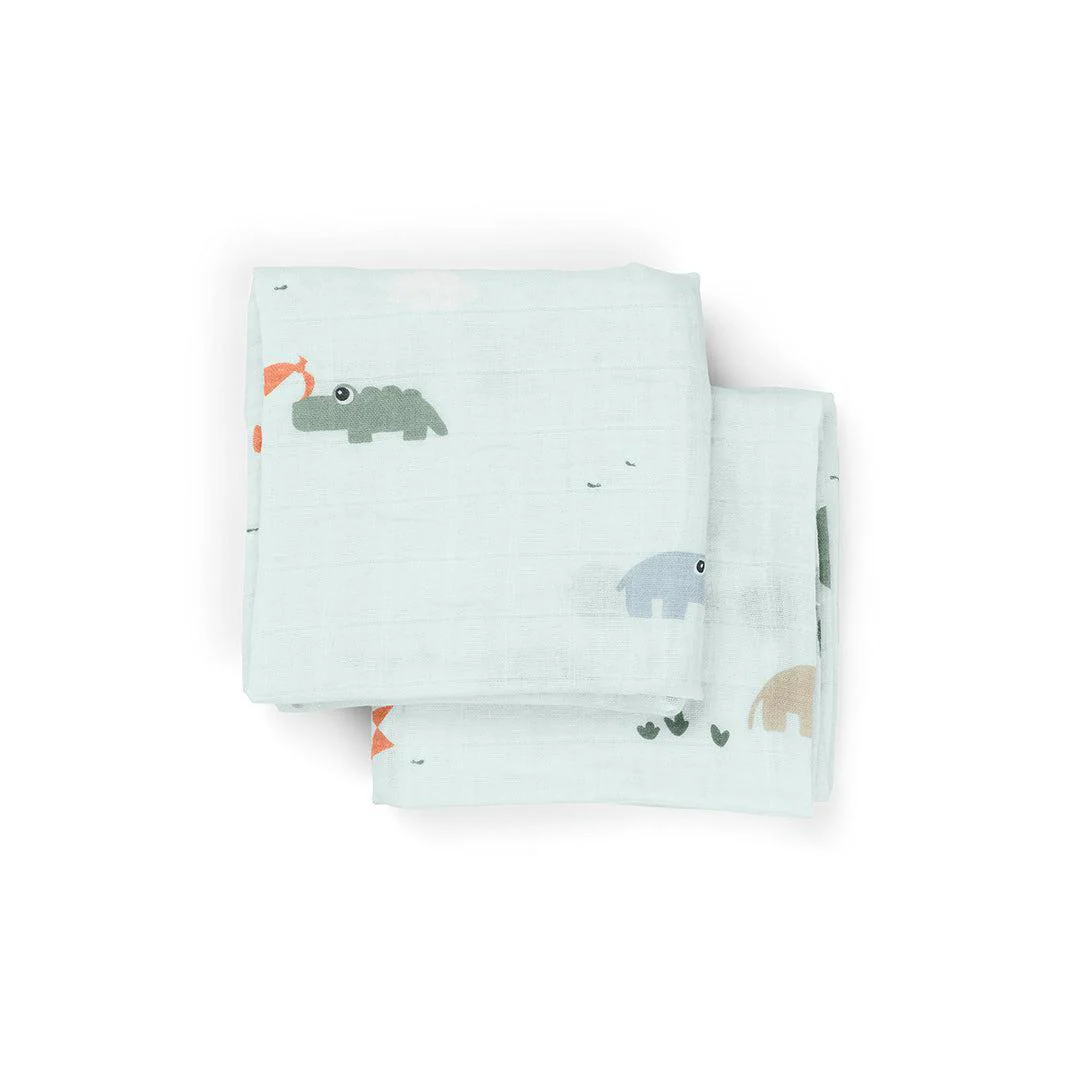 Done by Deer Burp Cloth 2 Pack - Playground Blue - Image 3
