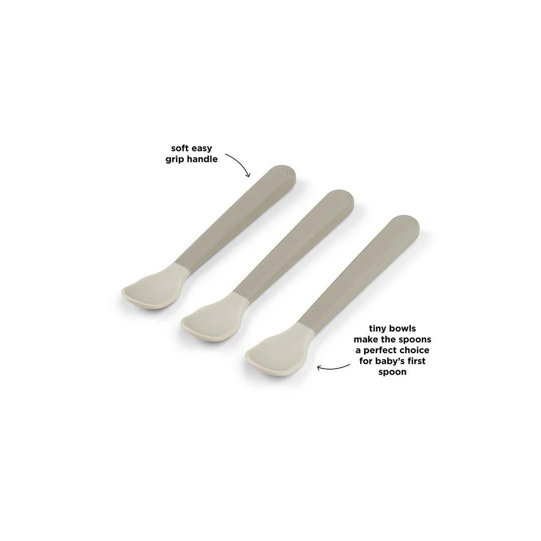 Done By Deer Foodie Easy-Grip Baby Spoon 3 Pack - Sand - Image 3
