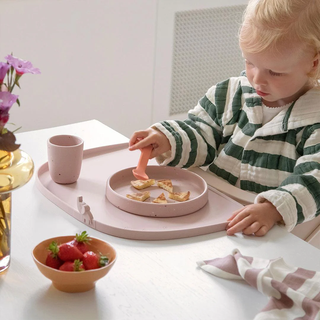 Done by Deer High Edge Silicone Placemat - Powder - Elphee - Image 2