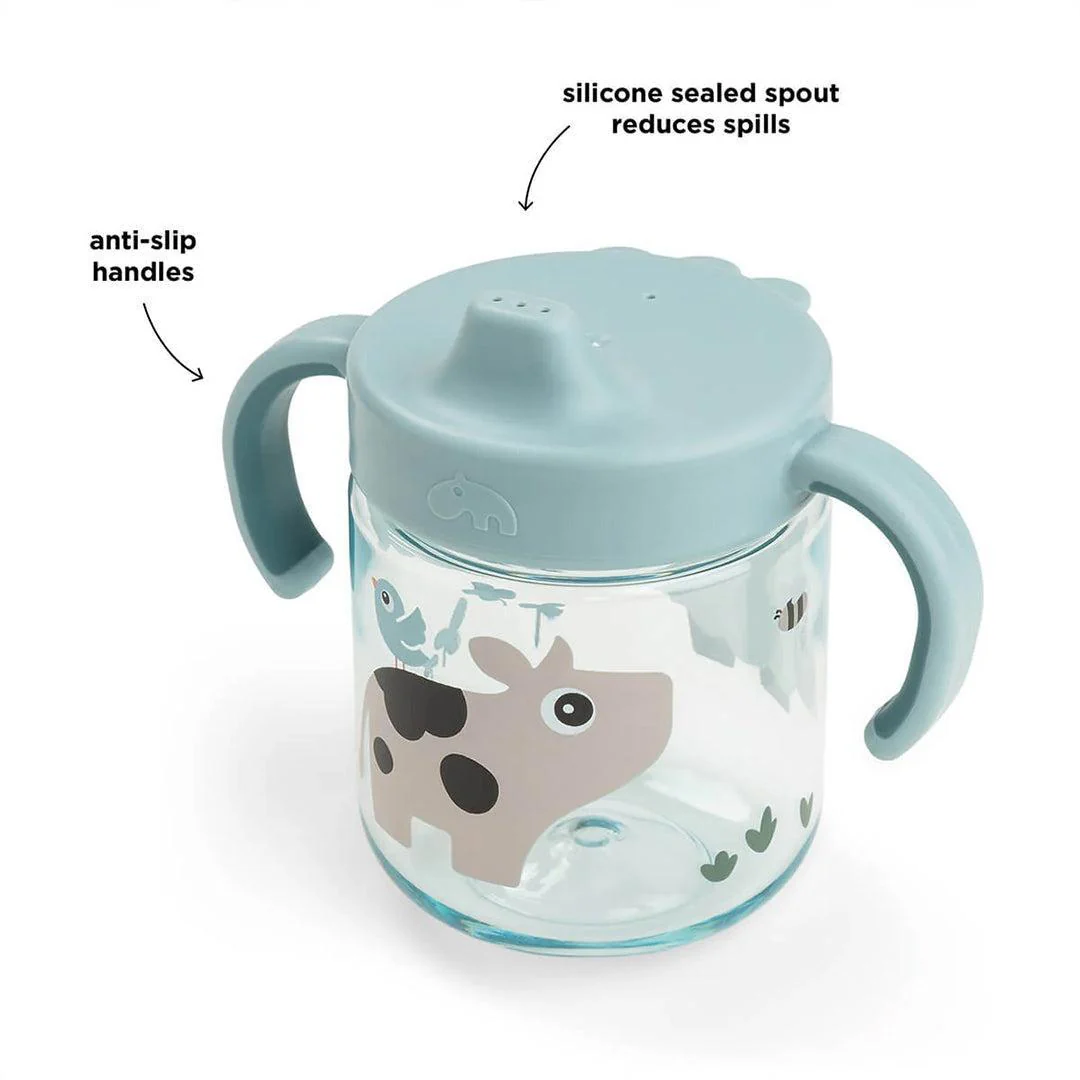 Done by Deer Learning Spout Cup - Tiny Farm Blue - Image 5