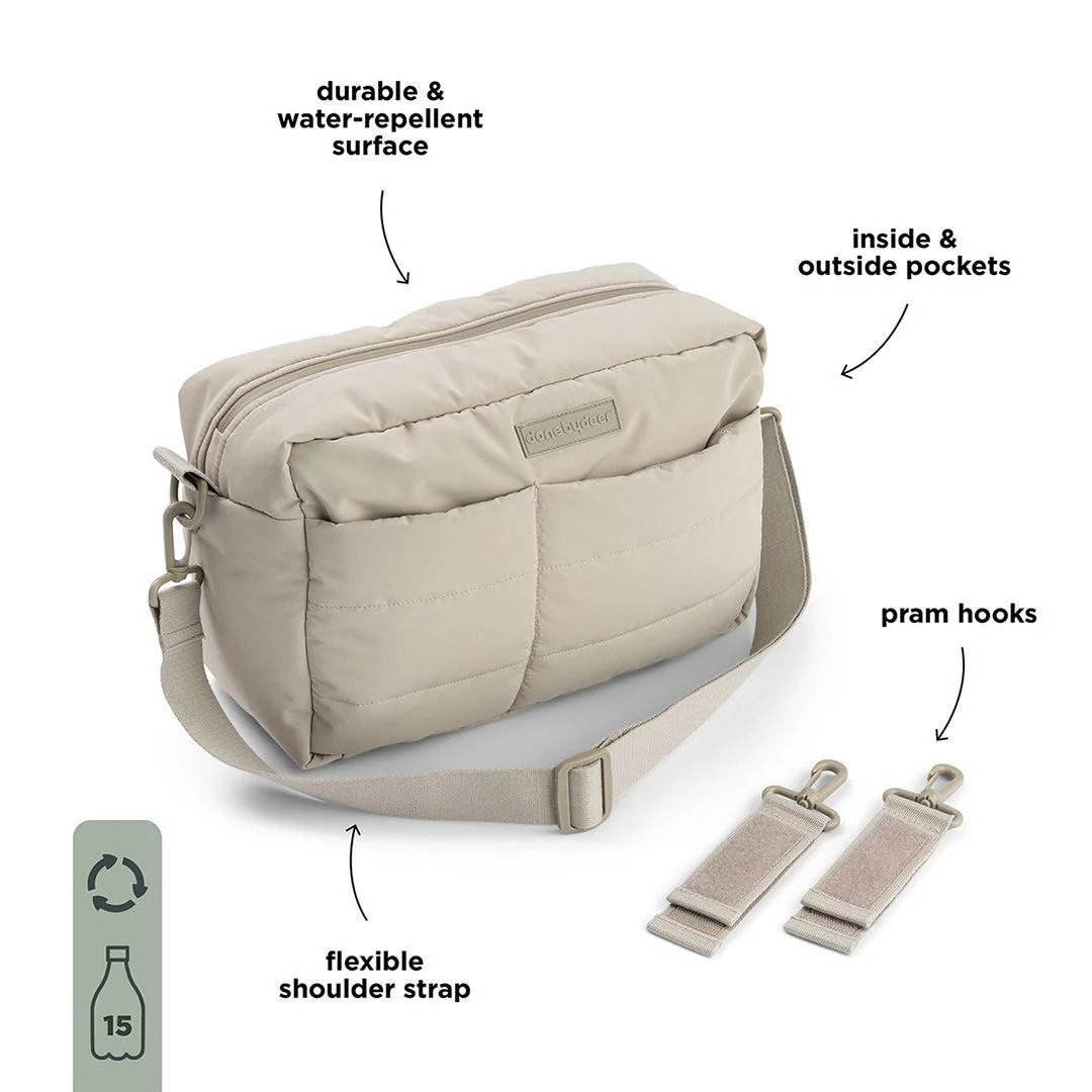 Done by Deer Quilted Stroller Bag - Beige - Image 3