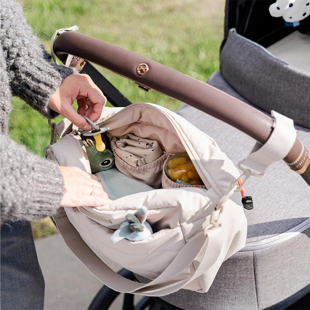 Done by Deer Quilted Stroller Bag - Beige - Image 6