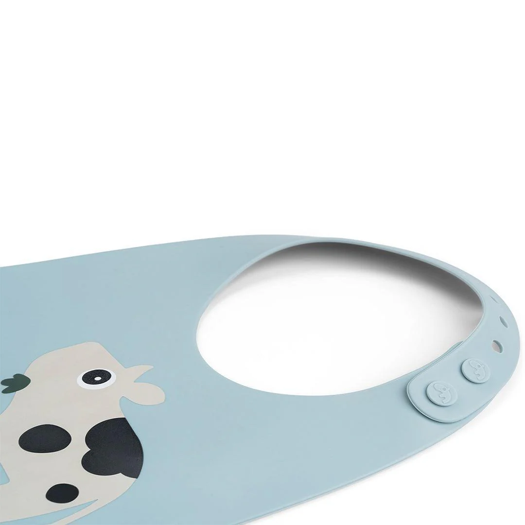 Done By Deer Silicone Bib - Dotti Blue - Image 3
