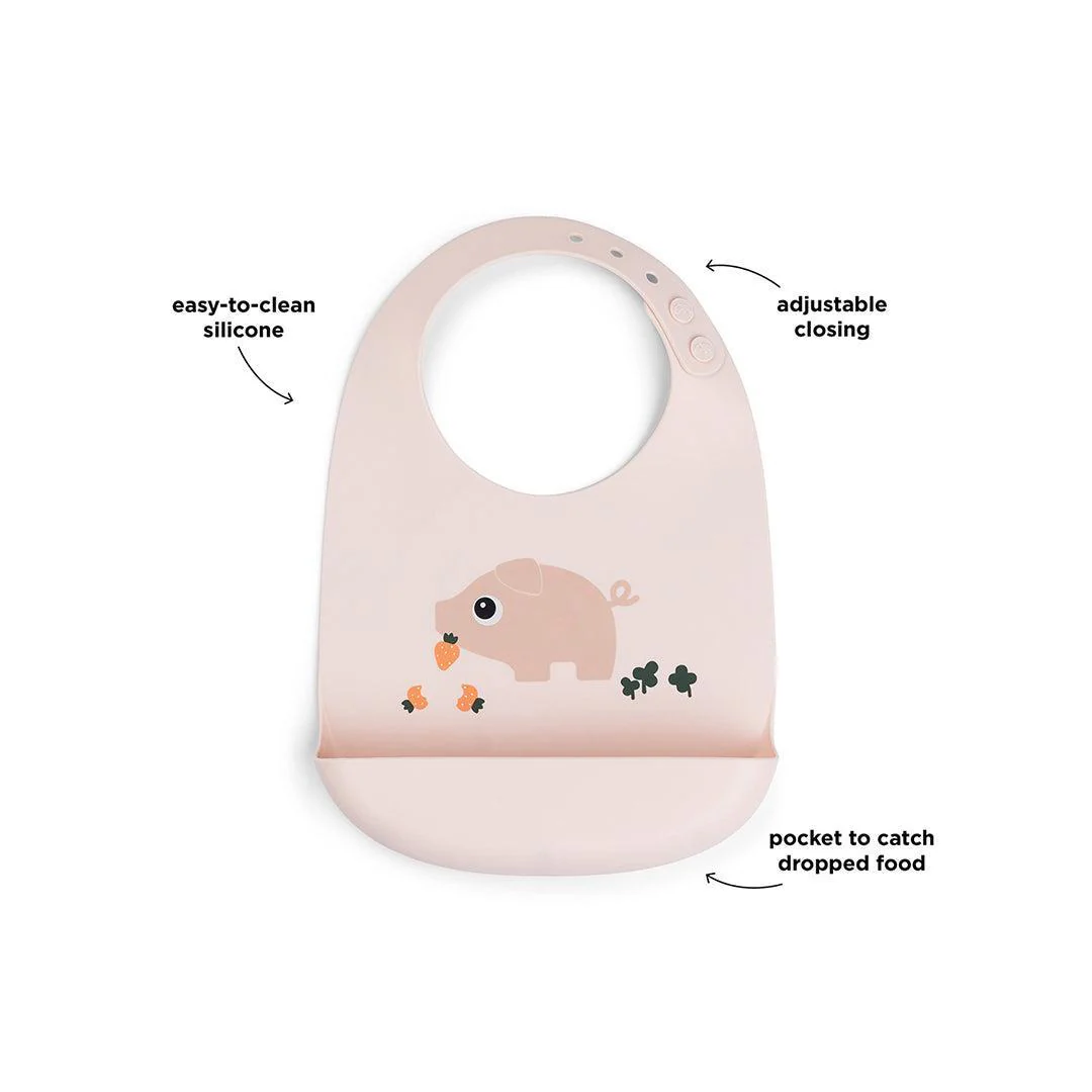 Done By Deer Silicone Bib - Pigee Powder - Image 2