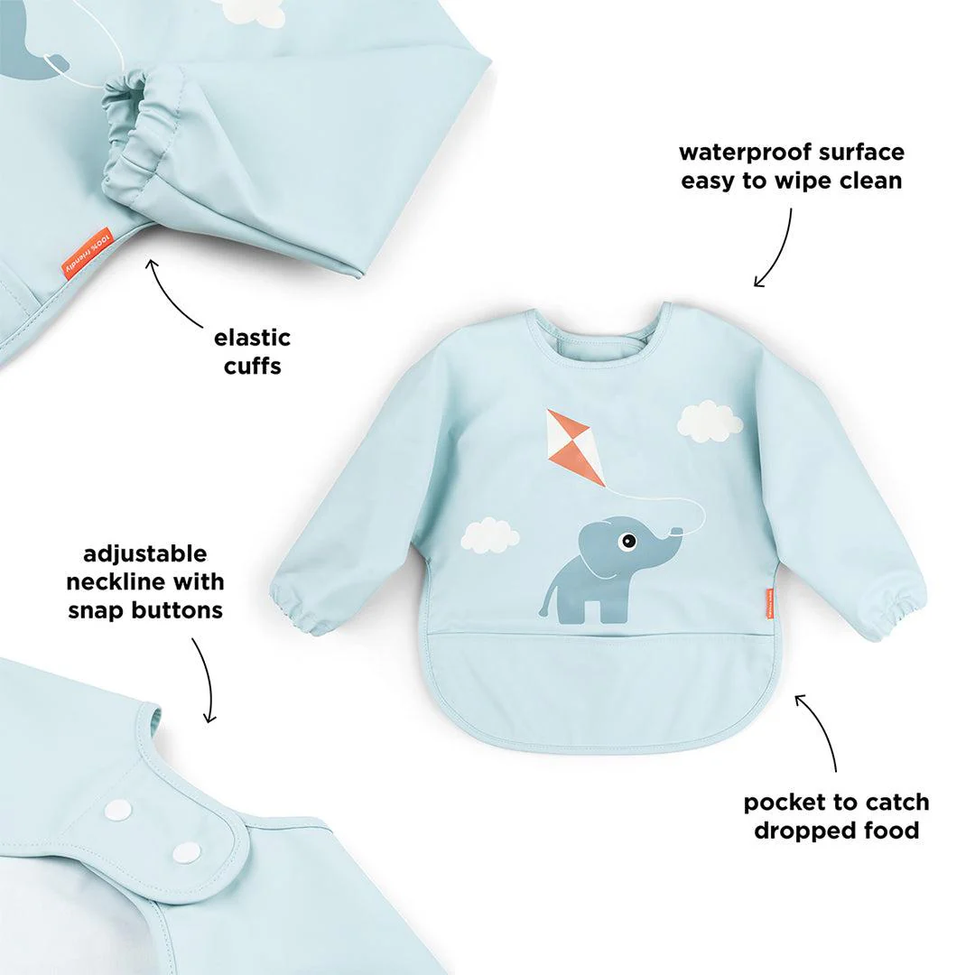 Done by Deer Sleeved Pocket Bib - Blue - Image 2