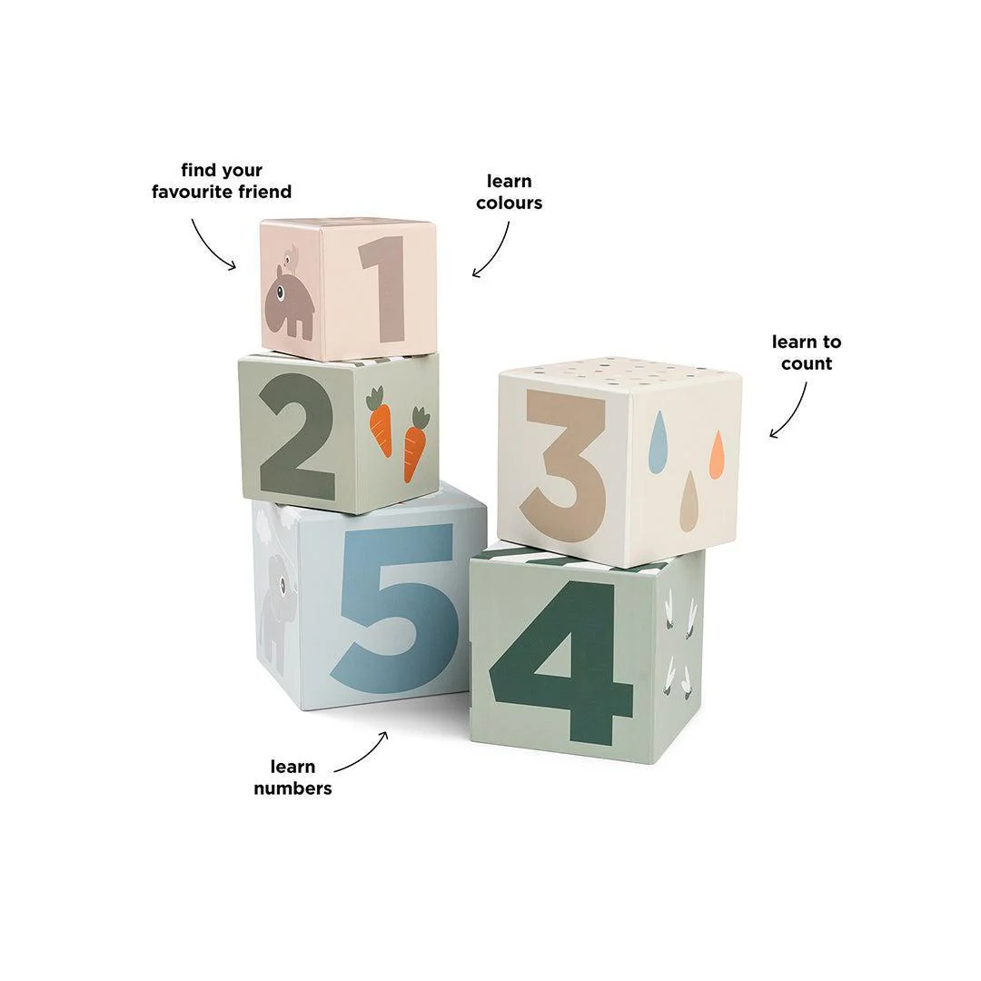 Done By Deer Stacking Cubes 5 pcs - Deer Friends Colour Mix - Image 5