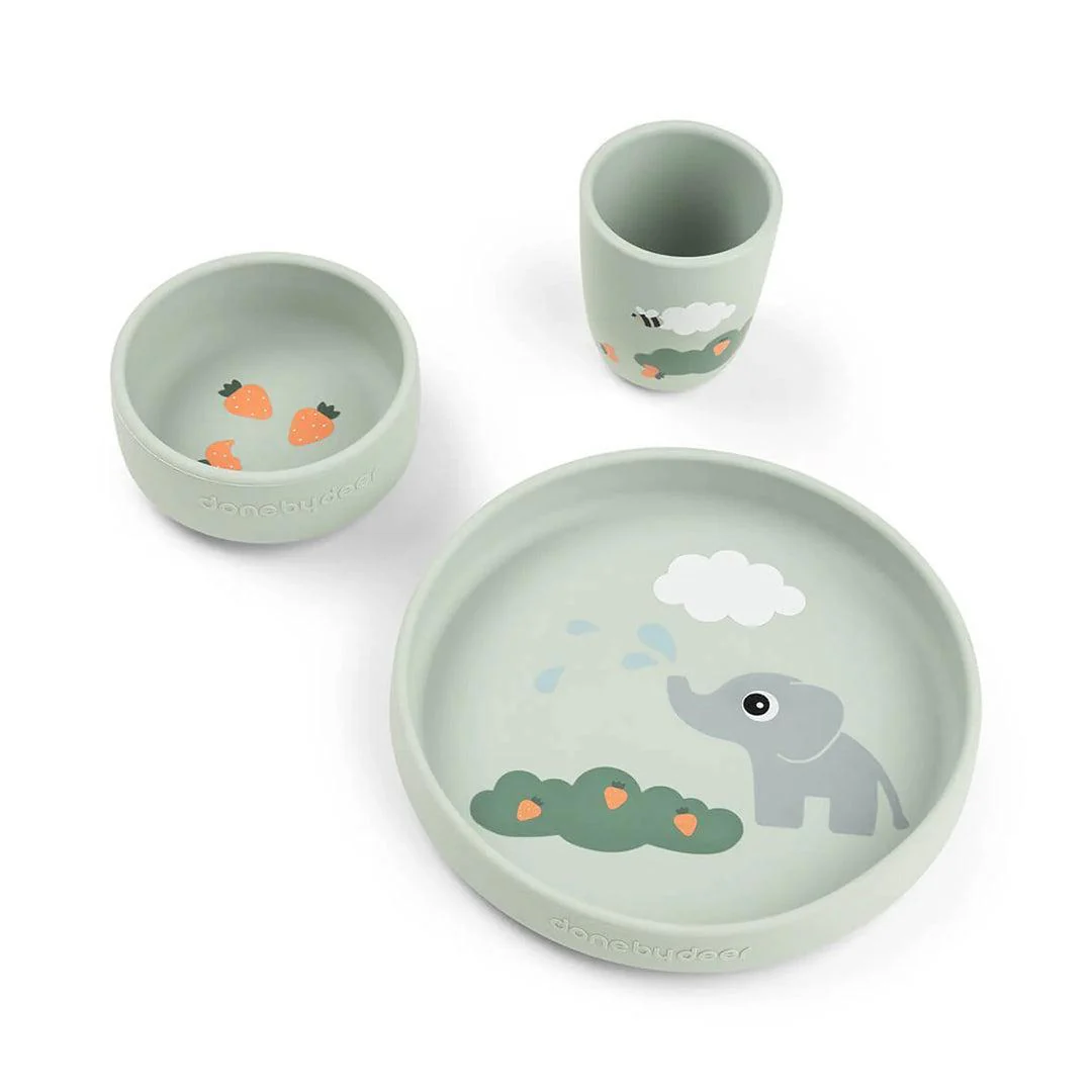 Done by Deer Stick & Stay Dinner Set - Elphee Green