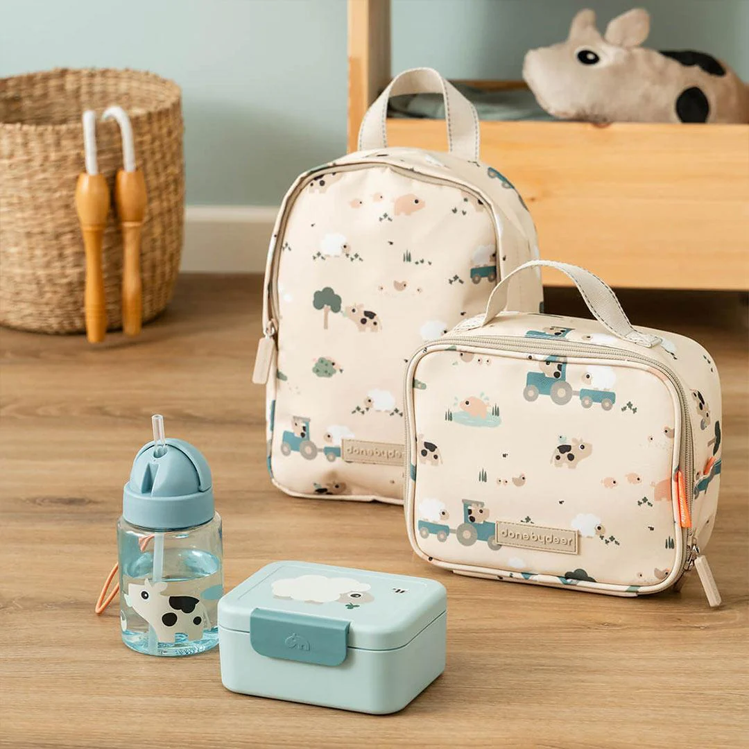 Done by Deer Tiny Lunch Box With Snack Picks - Tiny Farm Blue - Image 3
