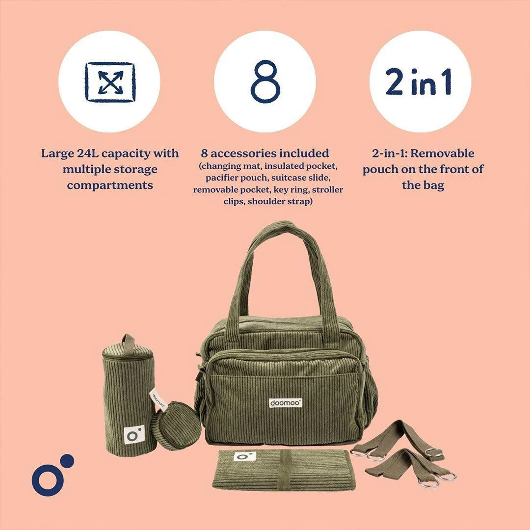 Doomoo Changing Bag - Fluffy Corduroy Khaki - Image 3
