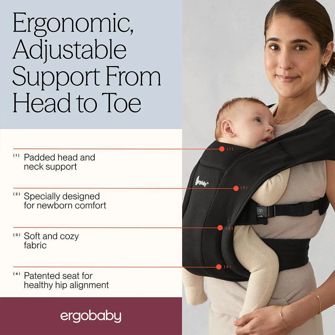 Ergobaby Embrace Newborn Carrier - Pure Black - Image 3