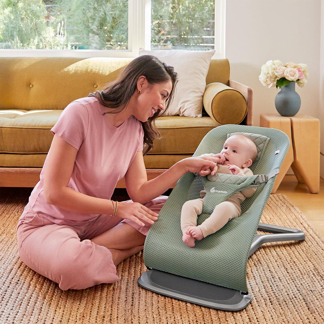 Ergobaby Evolve Mesh Baby Bouncer - Sage Green - Image 2