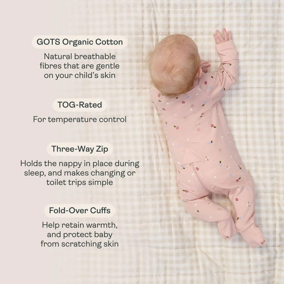 ergoPouch Organic Layers Long Sleeve Babygrow - Oatmeal - 1.0 TOG - Image 2
