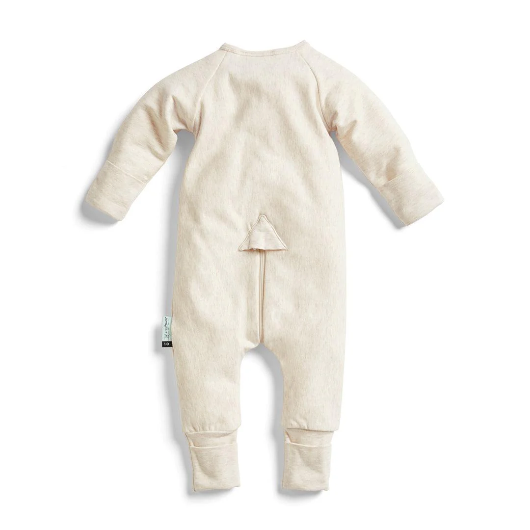 ergoPouch Organic Layers Long Sleeve Babygrow 0.2 TOG - Oatmeal - Image 7