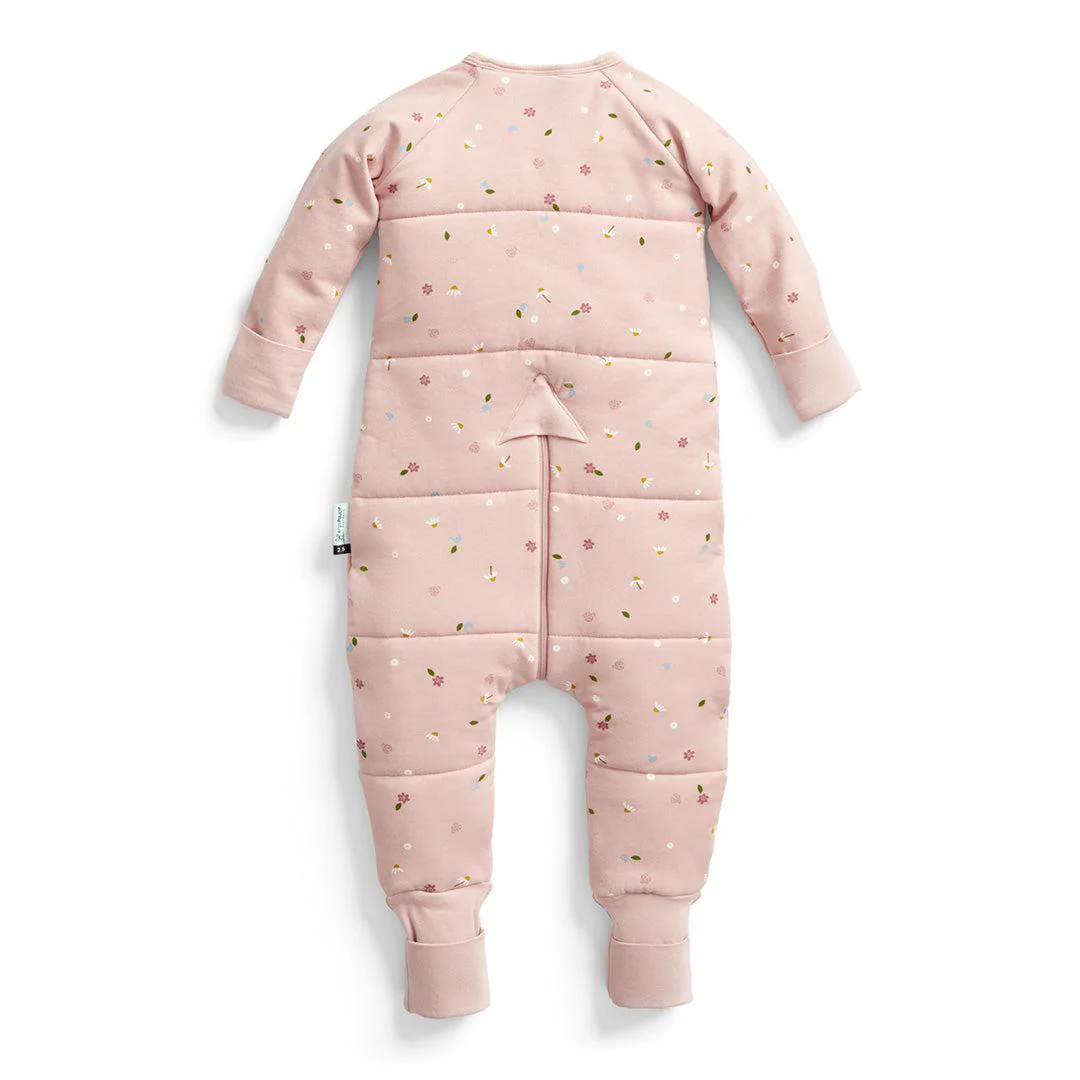 ergoPouch Organic Winter Long Sleeved Sleep Onesie - 2.5 TOG - Pink Daisies - Image 8