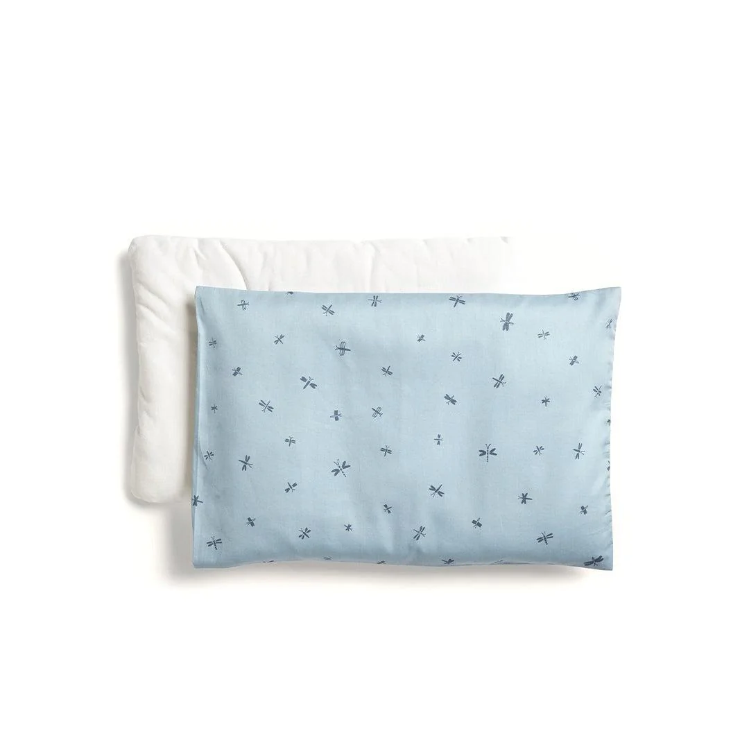 ergoPouch - Organic Toddler Pillow & Case - 0.3 TOG  - Blue Dragonflies