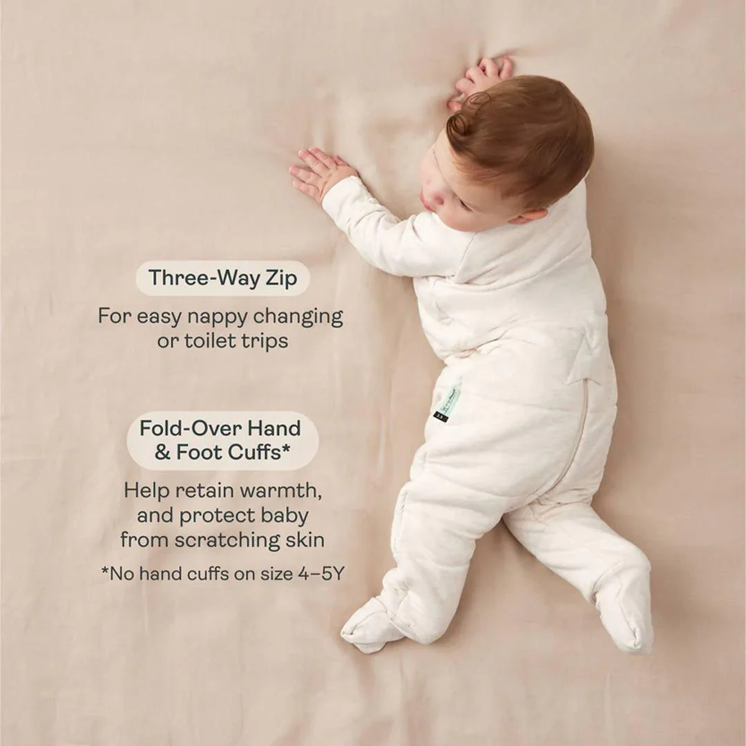 ergoPouch Organic Winter Long Sleeved Sleep Onesie - 3.5 TOG - Pink Daisies - Image 2