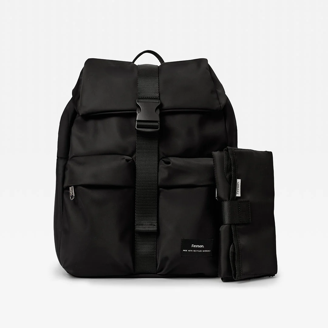 Finnson Elise Eco Changing Backpack & Changing Mat - Black