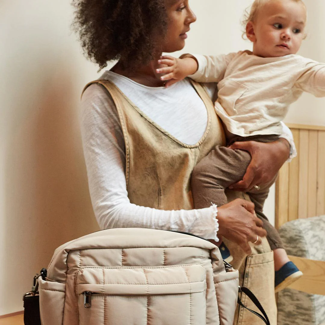 Finnson Freya Compact Changing Bag + Oversized Stroller Organiser - Taupe - Image 2