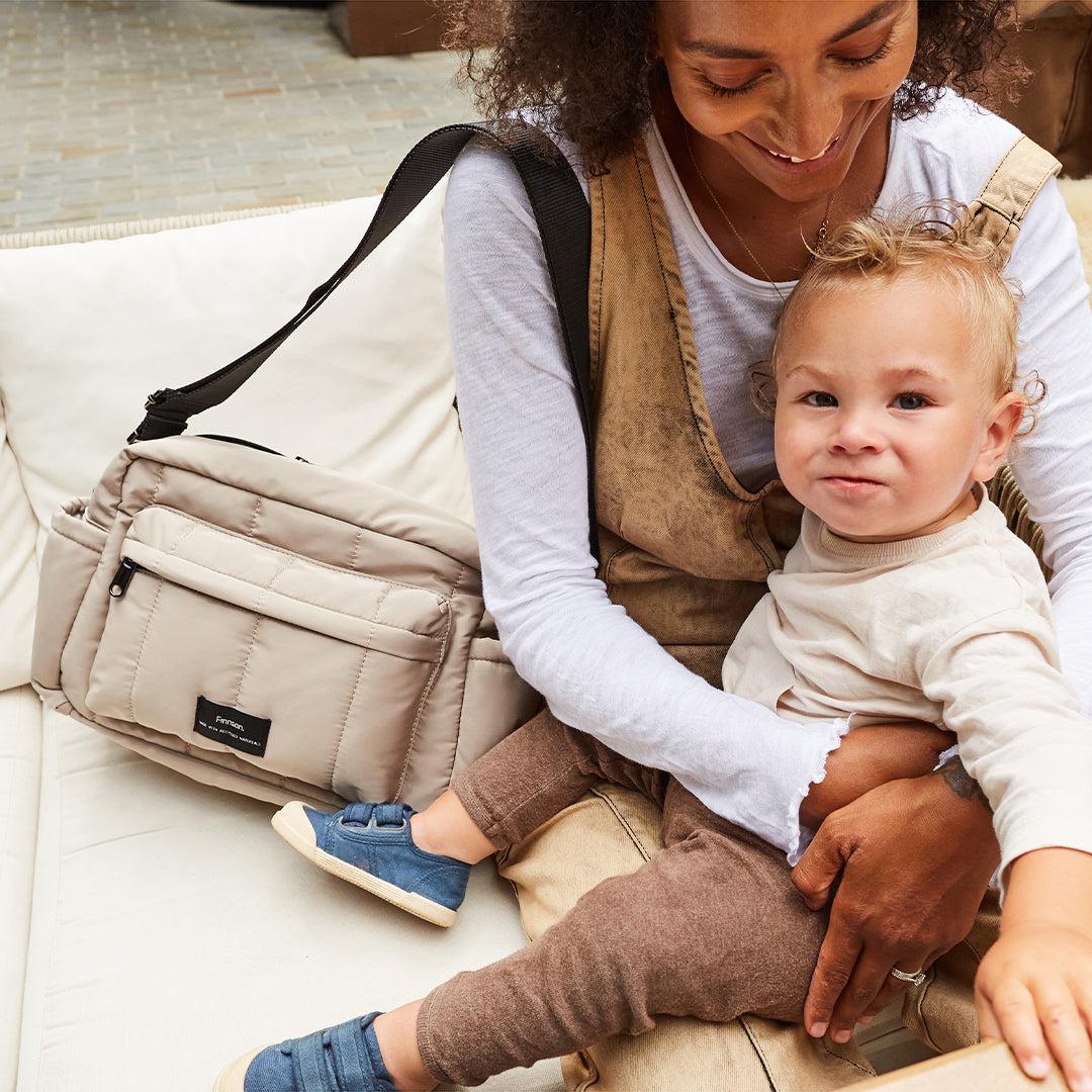 Finnson Freya Compact Changing Bag + Oversized Stroller Organiser - Taupe - Image 4
