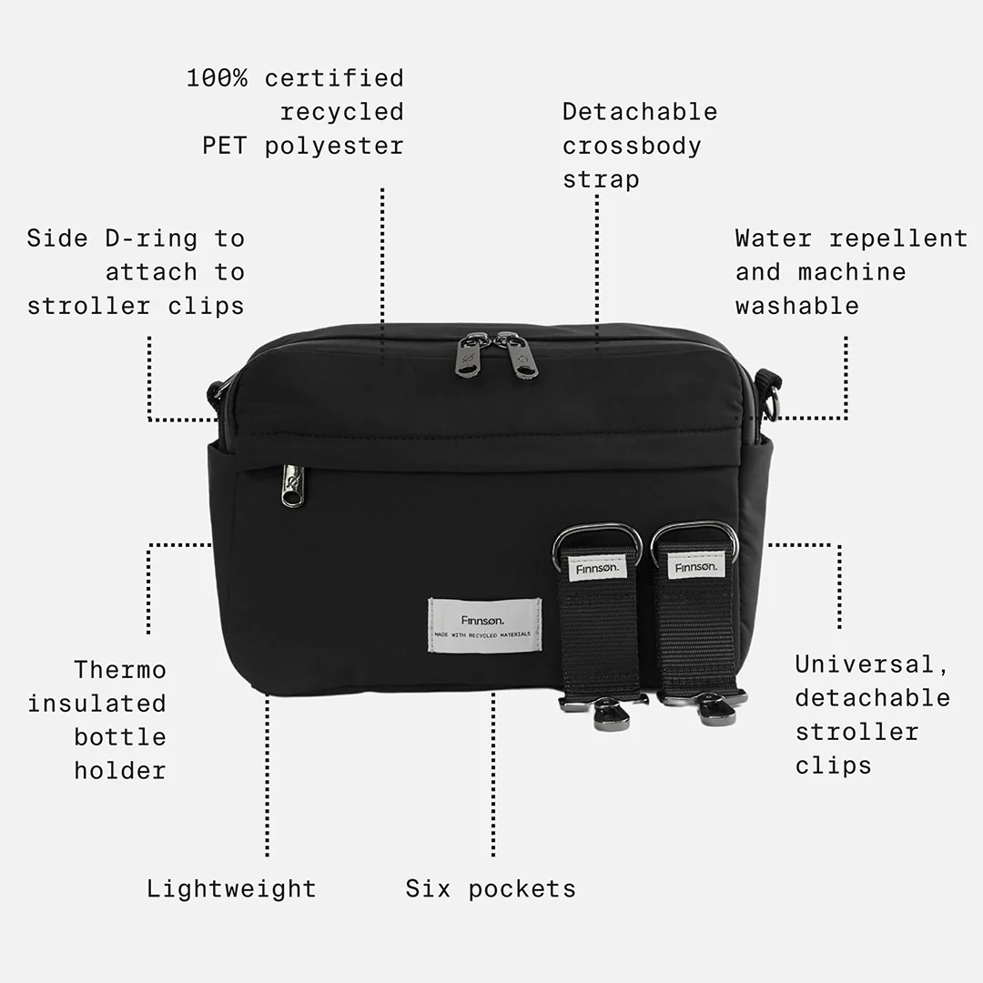 Finnson Frida Eco Stroller Organiser with Stroller Clips  - Taupe - Image 3