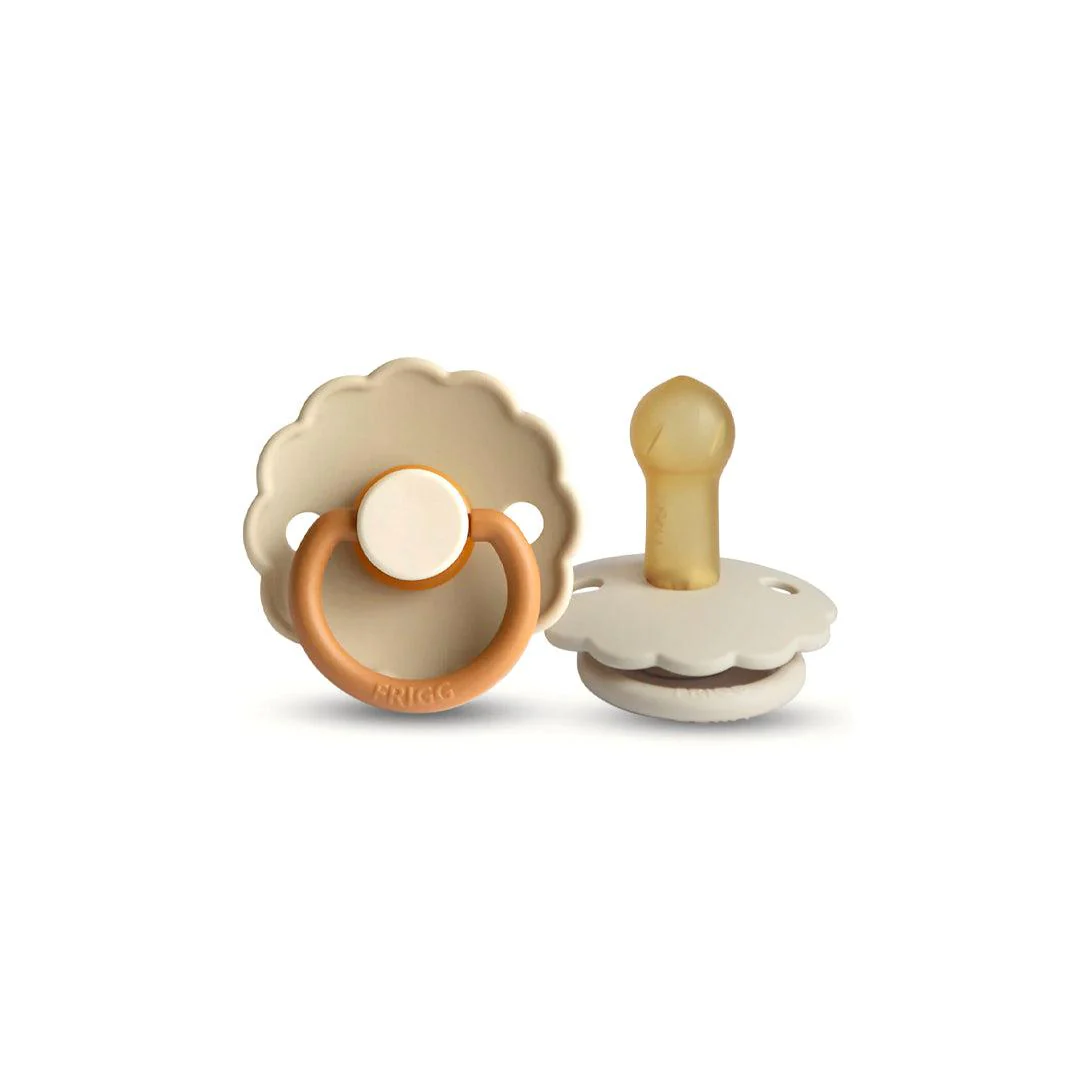 FRIGG Daisy Latex Pacifier - 2 Pack - Desert/Cream - Image 4