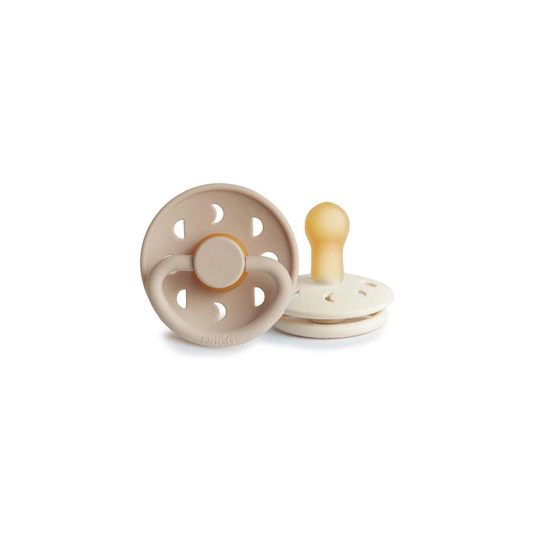 FRIGG Moon Phase Latex Pacifier - 2 Pack - Cream - Croissant - Image 7