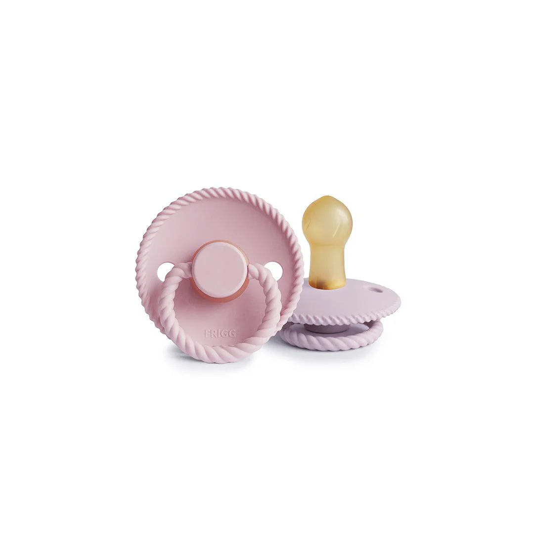 FRIGG Rope Latex Pacifier - 2 Pack - Baby Pink - Soft Lilac - Image 5