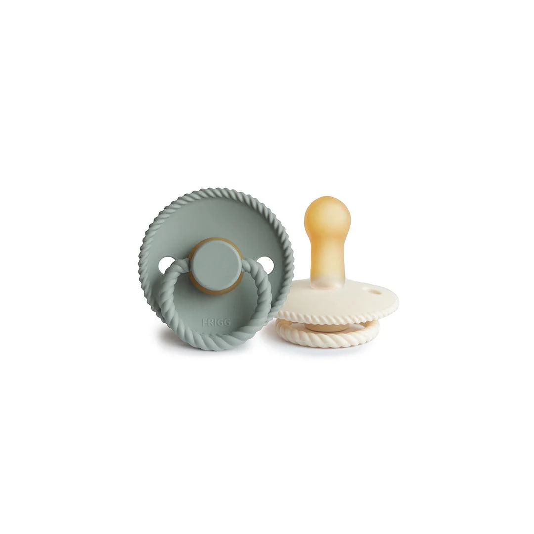 FRIGG Rope Latex Pacifier - 2 Pack - Cream - Sage - Image 7