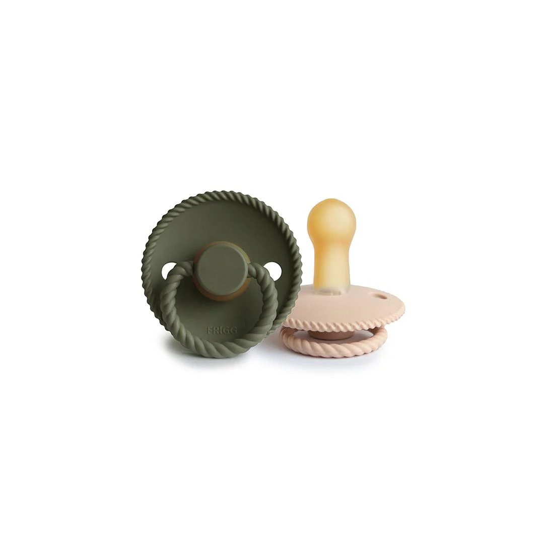 FRIGG Rope Latex Pacifier - 2 Pack - Croissant - Olive - Image 7
