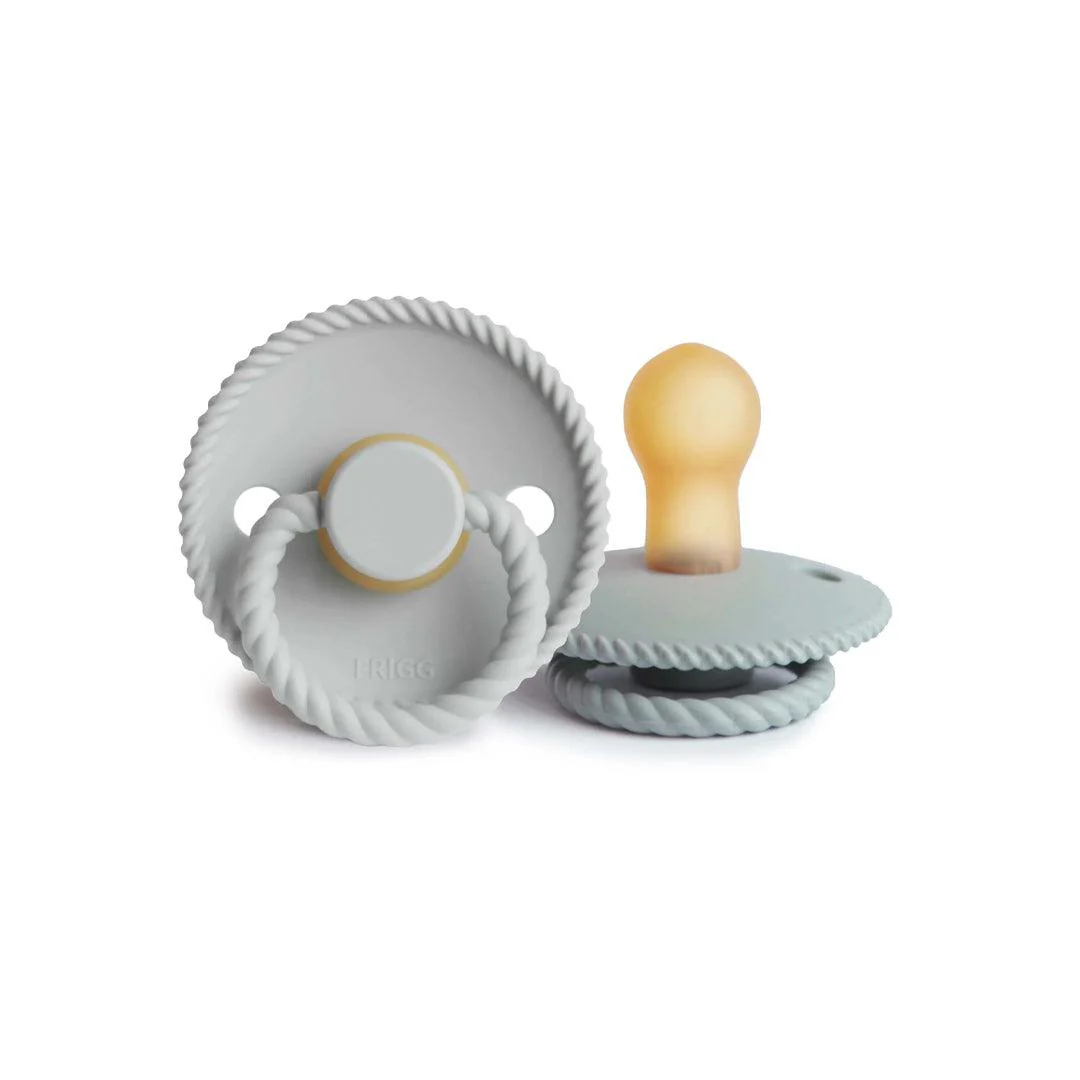 FRIGG Rope Latex Pacifier - 2 Pack - French Gray/Silver Gray - Image 6