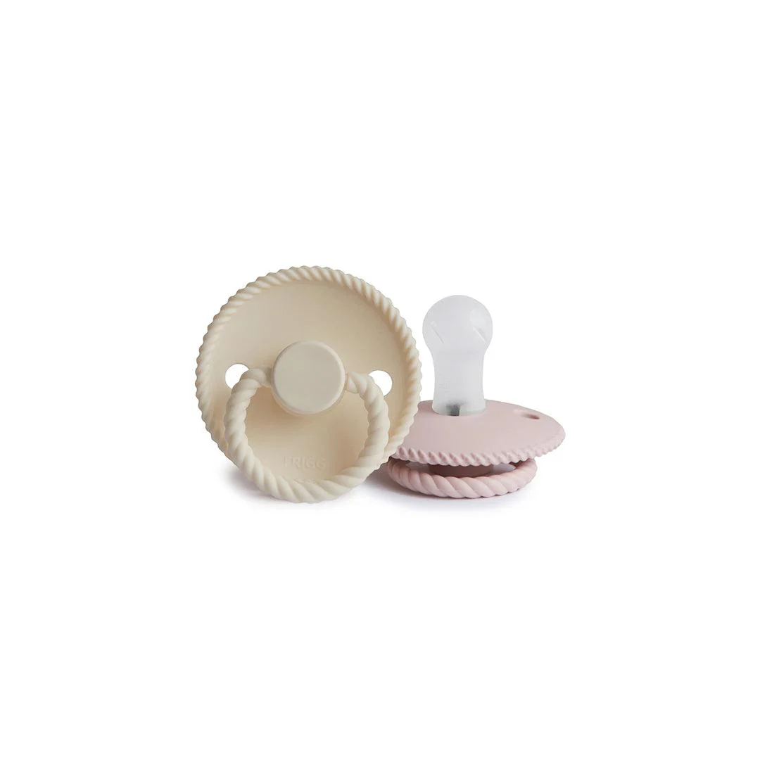 FRIGG Rope Silicone Pacifier - 2 Pack - Blush - Cream - Image 6