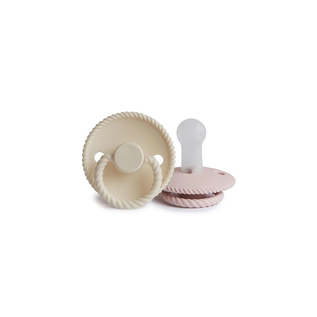 FRIGG Rope Silicone Pacifier - 2 Pack - Blush - Cream - Image 7