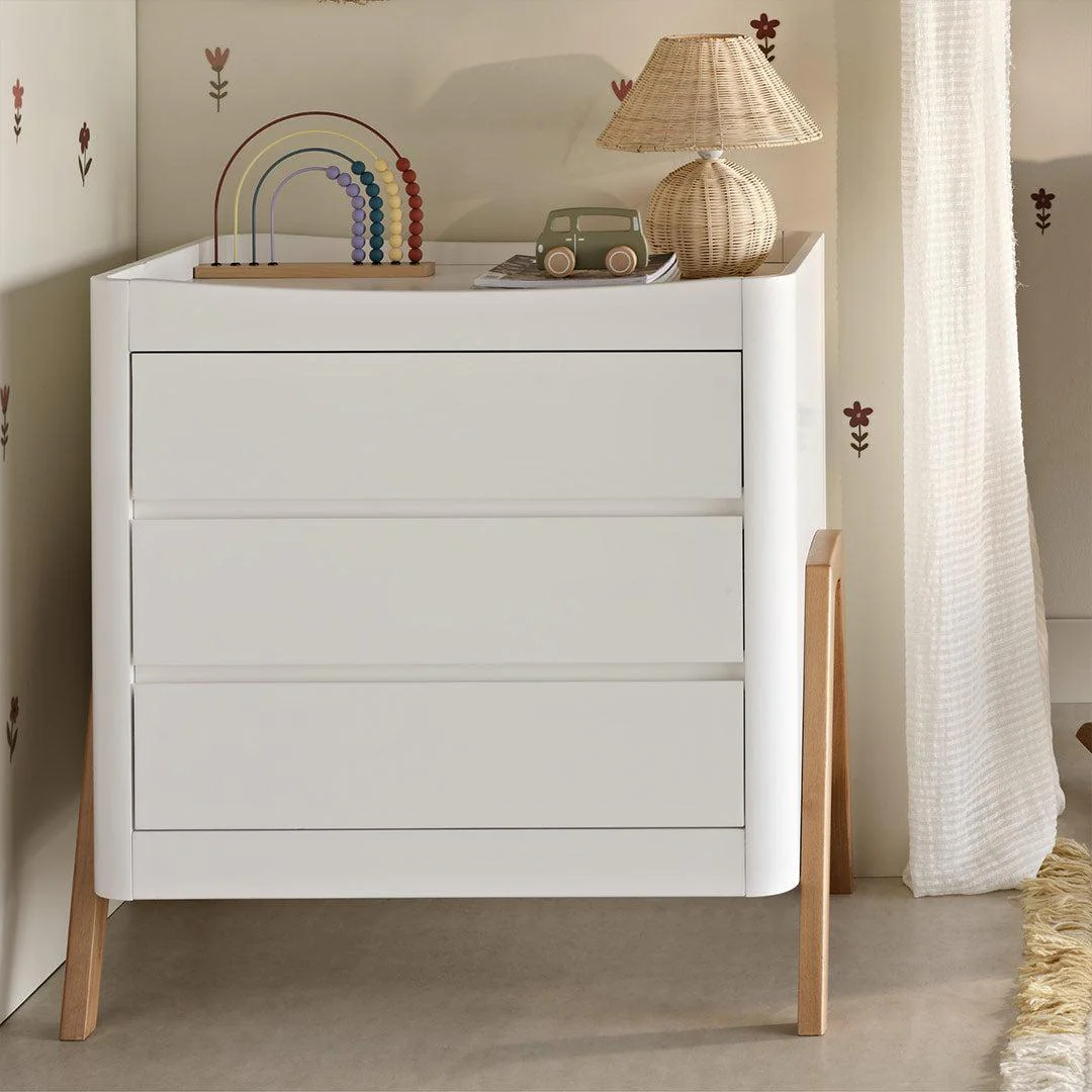 Gaia Baby Hera 'Studio Edit" Two Piece Set (Cot & Dresser) - White / Oak - Image 3