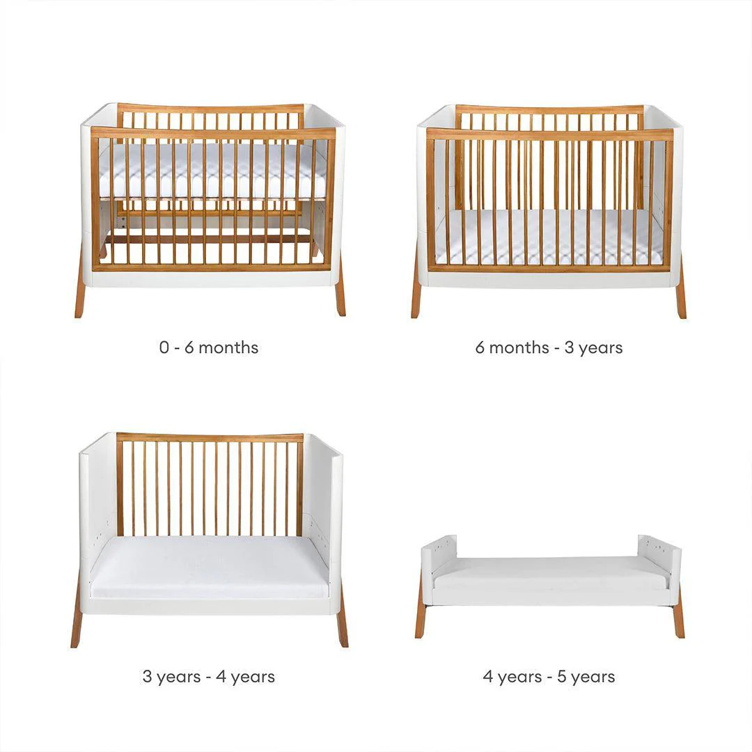 Gaia Baby Hera 'Studio Edit" Two Piece Set (Cot & Dresser) - White / Oak - Image 10
