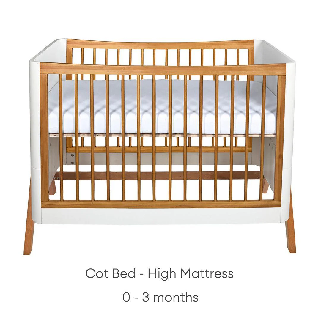 Gaia Baby Hera 'Studio Edit" Two Piece Set (Cot & Dresser) - White / Oak - Image 5