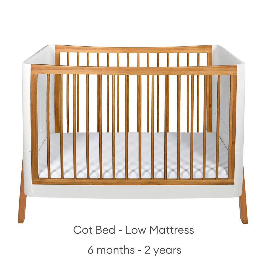 Gaia Baby Hera 'Studio Edit" Two Piece Set (Cot & Dresser) - White / Oak - Image 7