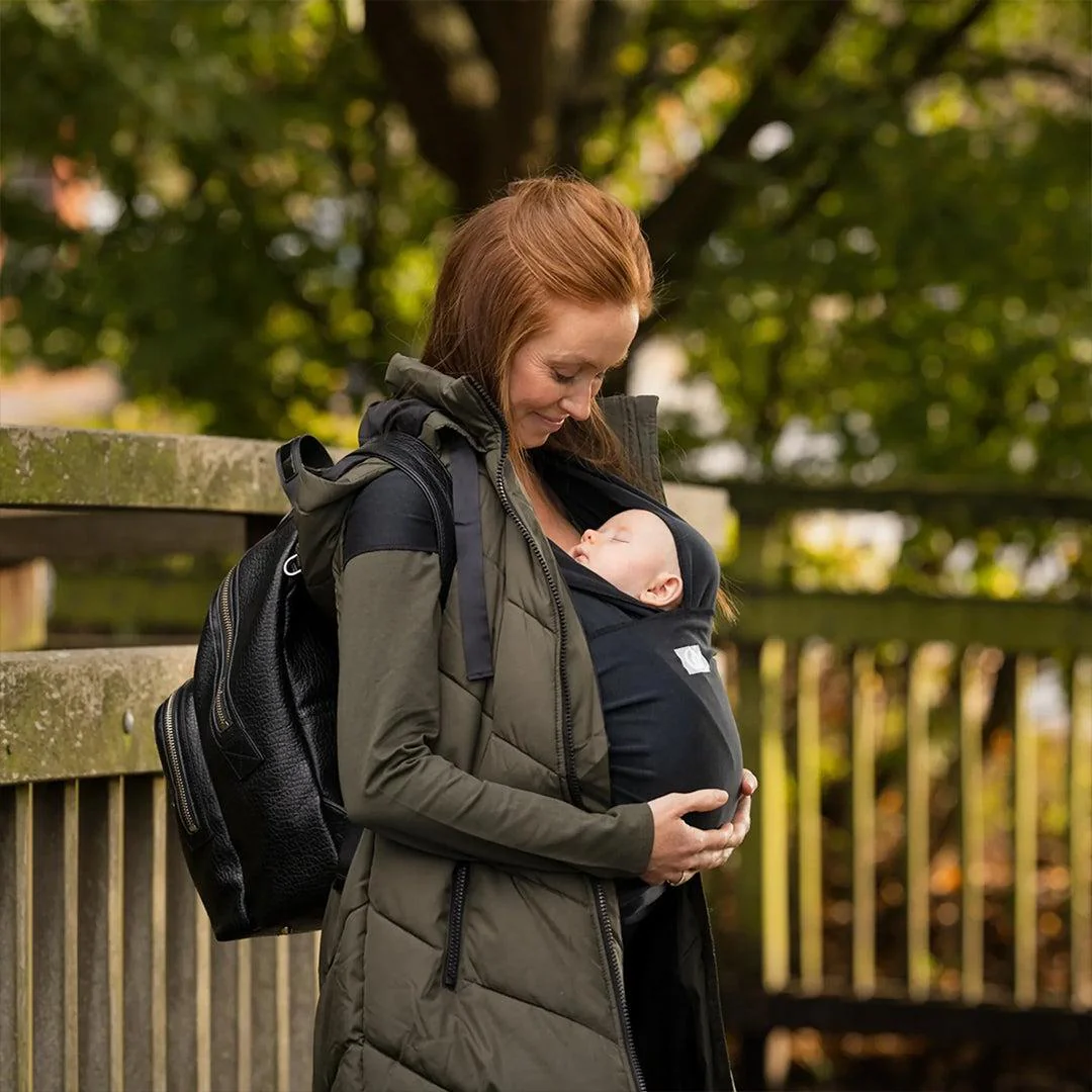 Gaia Baby Gaia Stretchy Baby Wrap Carrier - Organic Cotton - Ebony - Image 3