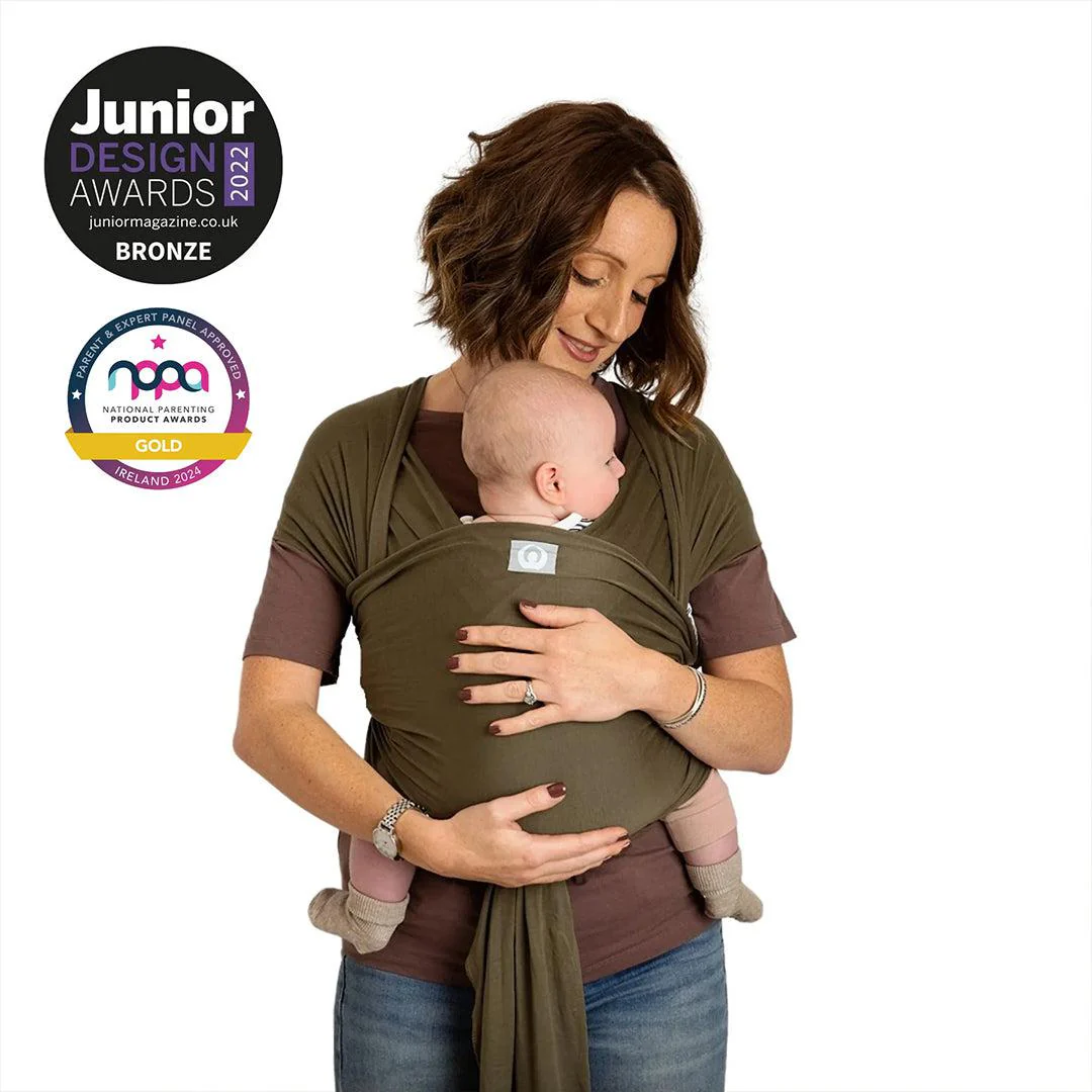 Gaia Baby Gaia Stretchy Baby Wrap Carrier - Organic Cotton -  Forest Green - Image 2