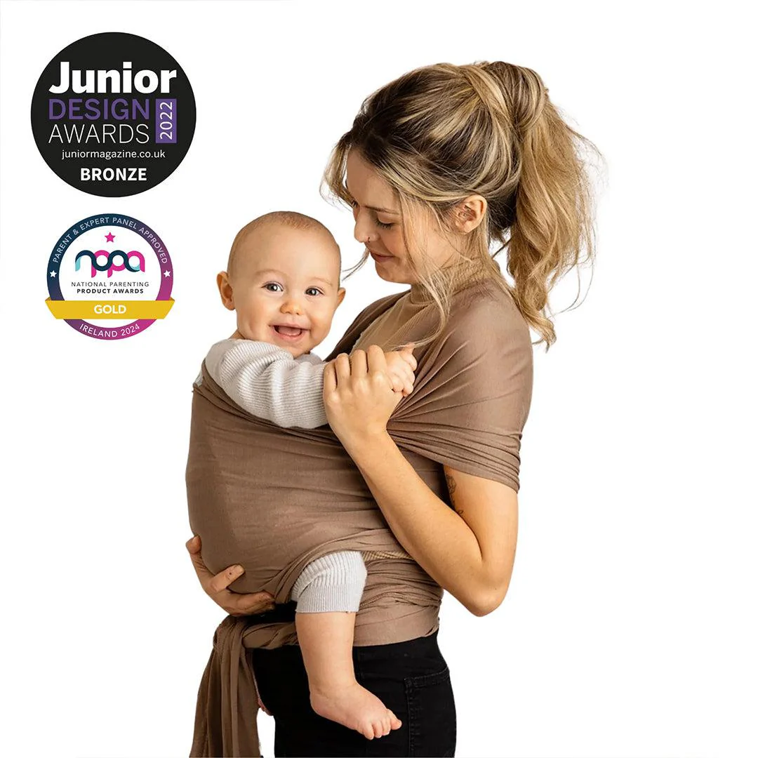 Gaia Baby Gaia Stretchy Baby Wrap Carrier - Organic Cotton - Nutmeg - Image 2