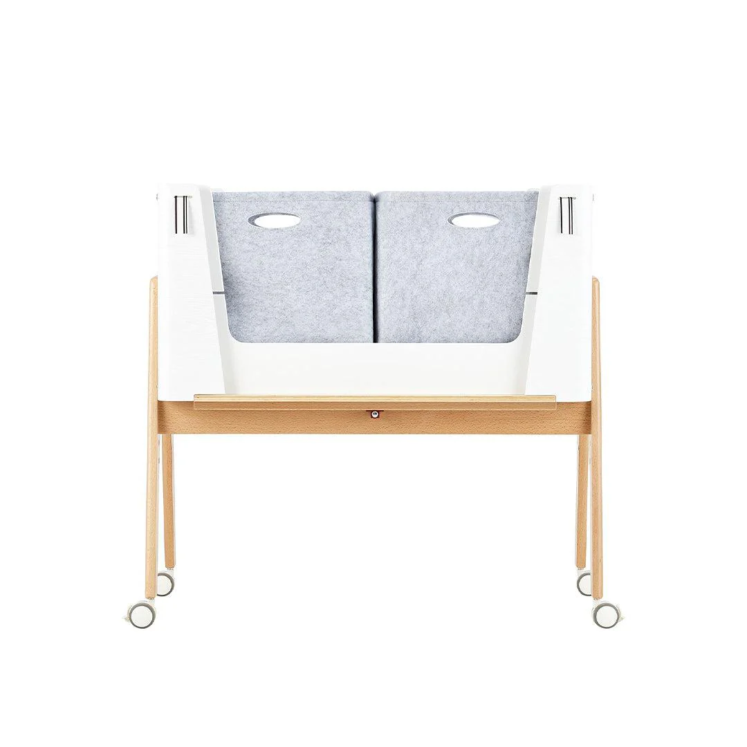 Gaia Baby Hera Cot Bed + Bedside Crib Two Piece Bundle - Scandi-White + Natural - Image 9