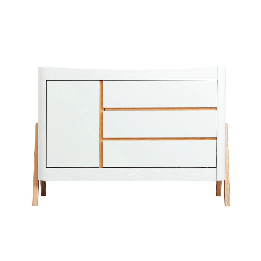 Gaia Baby Hera Cot Bed + Dresser Two Piece Bundle - 	Scandi-White + Natural - Image 14
