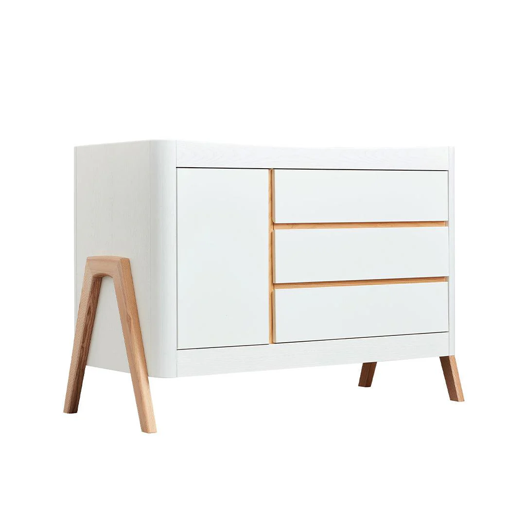 Gaia Baby Hera Cot Bed + Dresser Two Piece Bundle - 	Scandi-White + Natural - Image 15