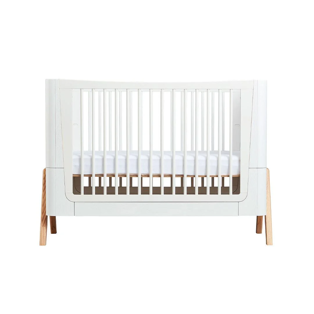 Gaia Baby Hera Cot Bed + Dresser Two Piece Bundle - 	Scandi-White + Natural - Image 7
