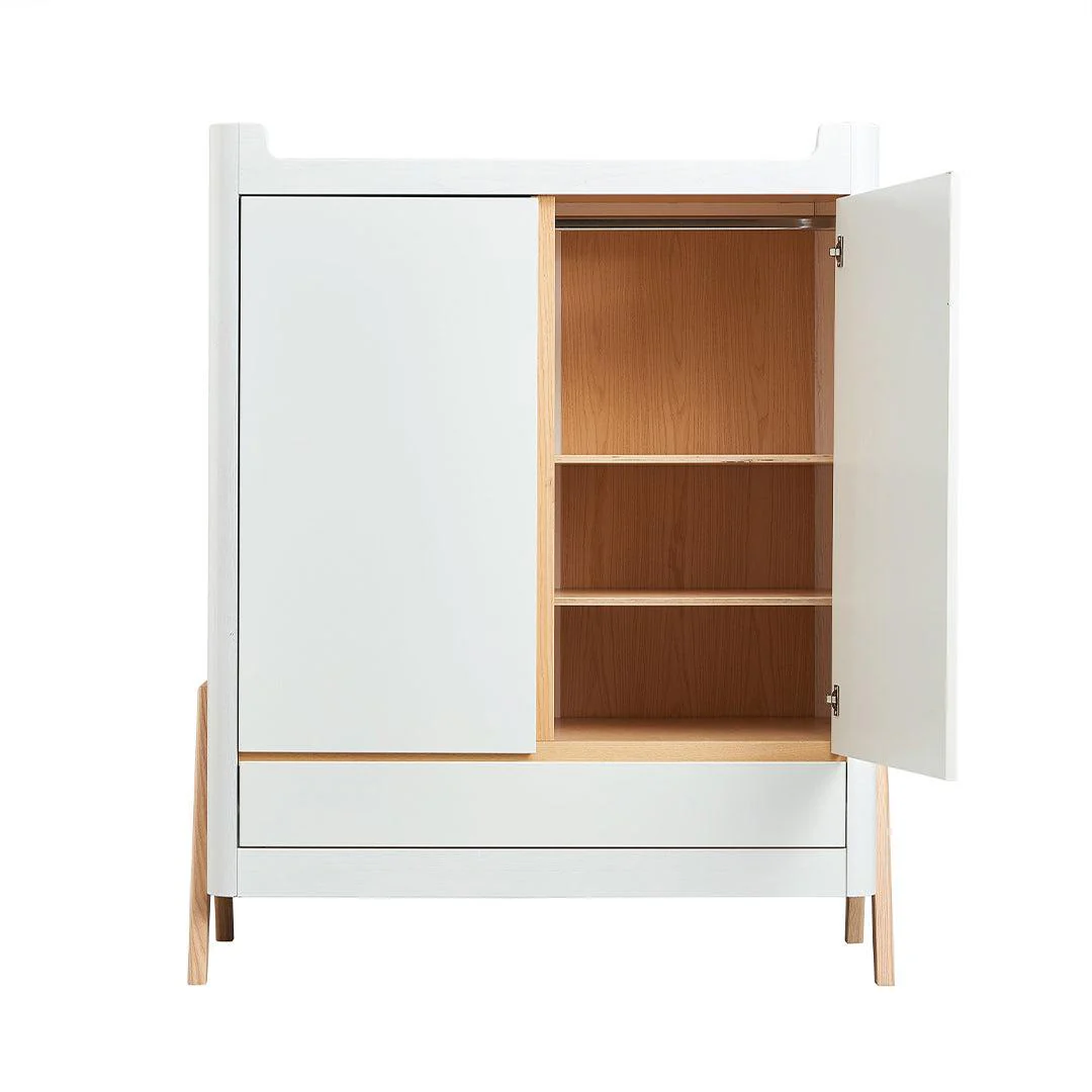 Gaia Baby Hera Cot Bed + Dresser + Wardrobe Three Piece Bundle - Scandi-White + Natural - Image 25