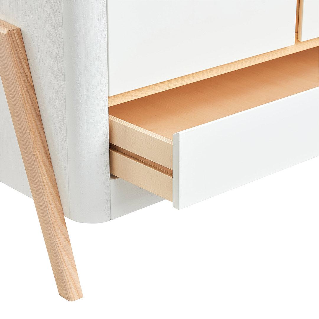Gaia Baby Hera Cot Bed + Dresser + Wardrobe Three Piece Bundle - Scandi-White + Natural - Image 26